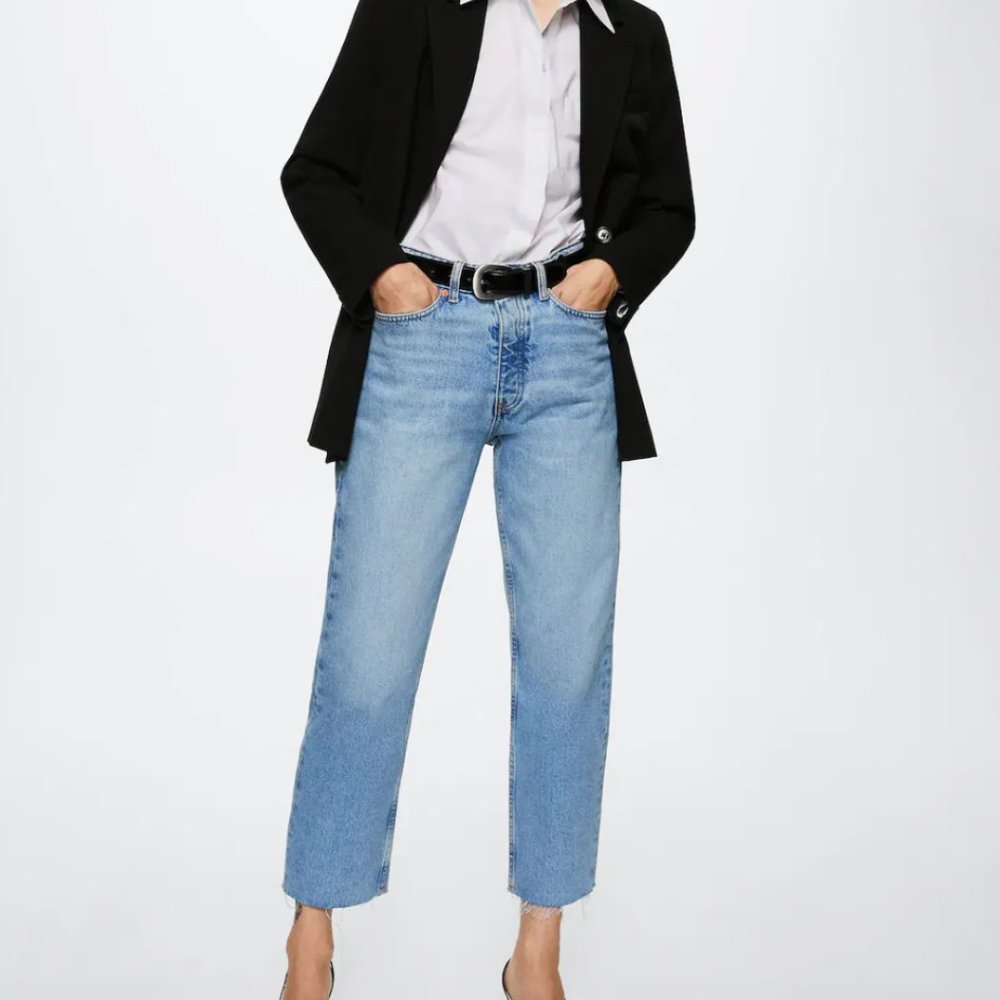 Mango High-waist cropped Jeans